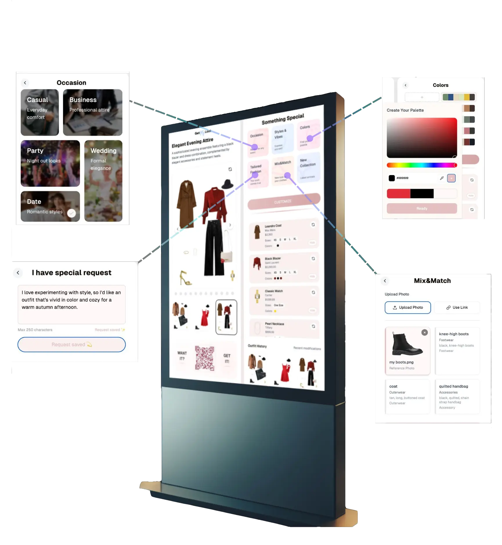 AI Stylist customization options showcase